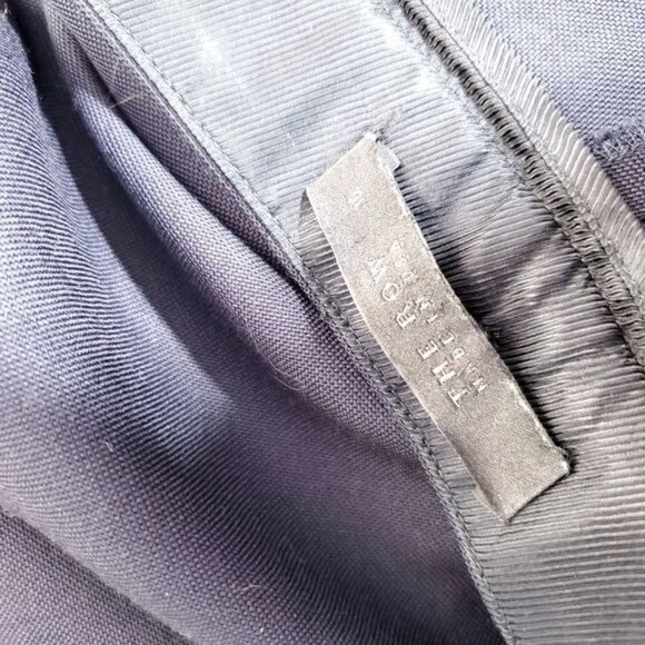 The Row Virgin Wool Silk Trouser Pant Cuffed Pleated Navy Blue - Picture 4 of 5